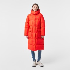 Женский длинный пуховик Lacoste Oversize с регулируемой талией