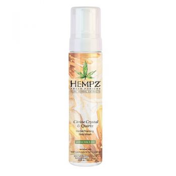 Hempz Гель-мусс для душа с мерцающим эффектом Fresh Fusion Citrine Crystal & Quartz Herbal Foaming Body Wash, 250 мл (Hempz, Желтый кварц)