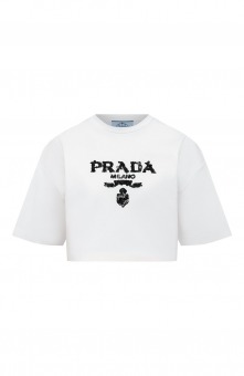 Хлопковая футболка Prada